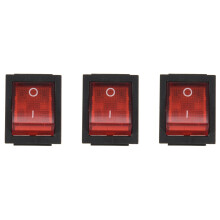 3X Red Light 4 Pin DPST /OFF Snap in Rocker 15A/250V 20A/125V AC 28X22mm
