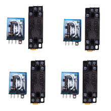 4X 12V Coil Power Relay DPDT LY2NJ HH62P-L JQX-13F 10A with PTF08A Socket Base