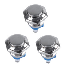 3X 16mm High Round High Round Momentary Metal Push Button
