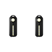 2X Outdoor Flashlight Pen Clip Safety Warning Light Rechargeable Flashlight Multi-Function Shoulder Strap Light A