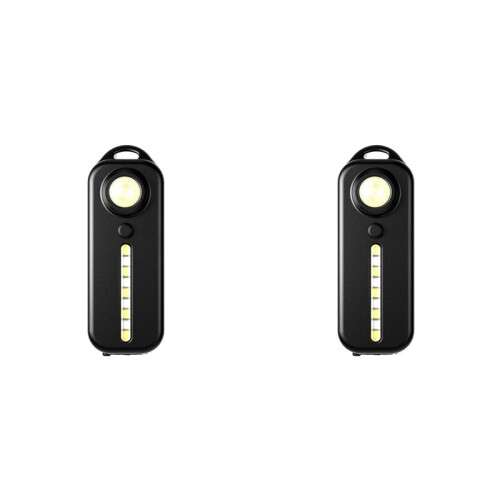 2X Outdoor Flashlight Pen Clip Safety Warning Light Rechargeable Flashlight Multi-Function Shoulder Strap Light A