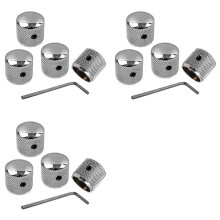 12Pcs Metal Volume Tone Dome Tone Guitar Speed Control Knobs with Screws for Strat Telecaster LP
