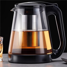 Tetera de Vidrio de 2,2 L, Tetera de Vidrio Transparente de Gran Capacidad con Filtro.