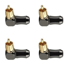 4Pcs RCA Connector Audio Plug Male 90 Degree Right Angle Elbow Speaker Terminal Conector for Soldering Video Cable