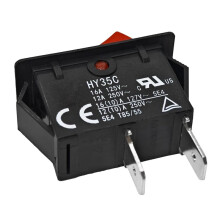 HY35C Push Button (Pack of 2) - -Off 2-Pin AC 125/250V 16/12A Rocker for Industrial Electric