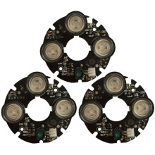 3pcs 3 Array IR LED Spot Light Infrared 3X IR LED Board for CCTV Cameras Night Vision (53mm Diameter)
