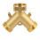 Brass Garden Hose Splitter (2 Way), Solid Brass Hose Y Splitter 2 Valves 1