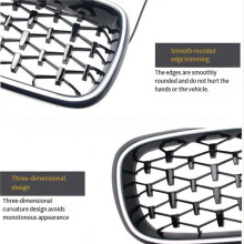 New Front Diamond Kidney Grill Meteor Style for F15 F16 X5 X6 2014-2017 Car Bumper Front Grille with LED Light