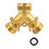 Brass Garden Hose Splitter (2 Way), Solid Brass Hose Y Splitter 2 Valves 2
