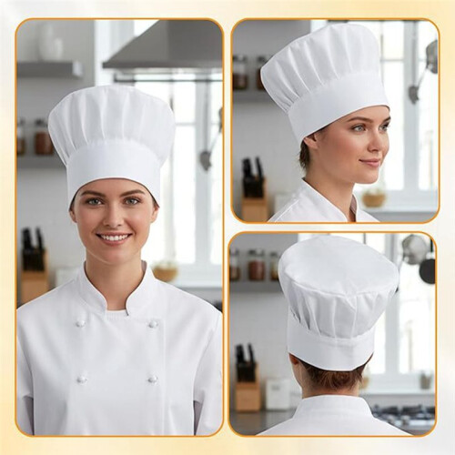 2pcs Professional Chef Hats,Adjustable Chef Hat ,Elastic Cotton Chef Hat Kitchen Cooking Hats Cap Party Baking 2