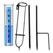 Rain Gauge, 7Inch Freeze Proof Rain Gauge Outdoor, Large Clear Numbers and Adjustable Height for Garden, Lawn and Farm