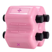 Digitaler 4-in-1-Walzenstempel für Mathematikübungen, Arbeitsblattgenerator für Addition, Subtraktion und Multiplikation, Rosa