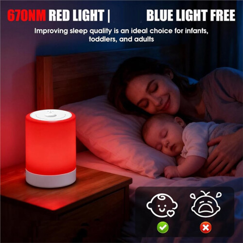 Red Light Therapy Sleep,Red Night Lights with 670nm Wavelength,Function Sleep Aid and Sunlight Lamp,Touch Type 2