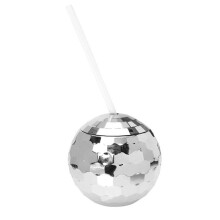 4PCS Disco  Cups with Lid and Straw Tumbler Cocktail Cup Glitter Flash  Cup for Party Nightclub Bar Drinking
