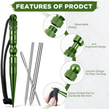 12 Pcs Paracord-FID Knotter Tools Set Stainless Steel Marlinspike Set Stitching Lacing Needles Smoothing Knotter Tools