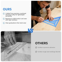 Carpenter Square,12 Inch Rafter Square Wood Working Tools, SAE & Metric Dual Scale Carpenter Measuring Tool