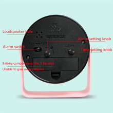 Small Metal Alarm Clock Quiet Desk Clock for Students for Room Desk Office Decoration D