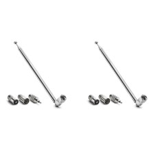 2X Rod Antenna 3.5mm Adapter FM Radio Antenna Replacement Telescopic Screw F Type Male Plug Connector AV Stereo Receiver