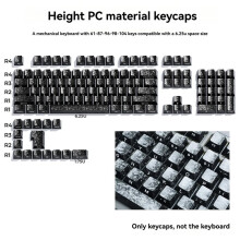 119 Black Forged Carbon Matte Keycaps Side Print PBT Backlit Key Cap Profile Double Shot for Mechanical Keyboards