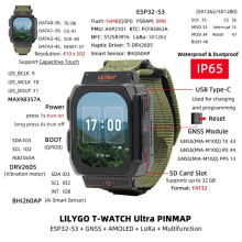 LILYGO T-Watch Ultra 915MHz 2.06-Inch AMOLED Watch ESP32-S3/LORA/GNSS SX1262 Low Power LoRa Transceiver Watch