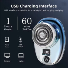 Rasoir Électrique Portable, Lavable, Humide et Sec, Charge Rapide, Affichage Numérique