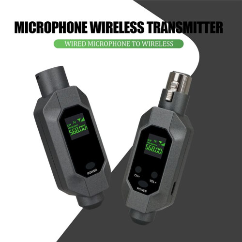 Wireless Microphone Transmitter Receiver Plugged Into Xlr Wireless Microphone System for Dynamic 48v Condenser Mic,A 2