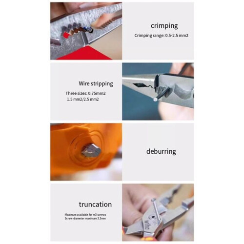 Multifunctional Electrician Pliers Isolation 1000V for Stripping Crimping Cutting Etc. 8 Function Pliers 45489 1