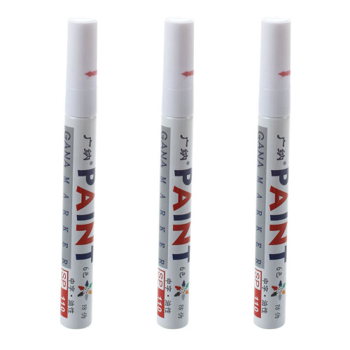3X White Permanent Car Tyre Tire Metal Paint Pen 1