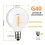 40 Pcs G40 LED Replacement Light Bulbs E12 Screw Base Shatterproof LED Globe Bulbs for Solar String Lights Warm 6