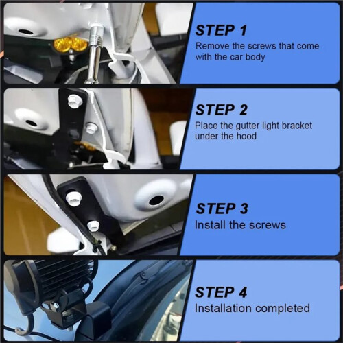 1 Pair LED Hood Hinge Mount Bracket for Work Lights for Chevy Silverado  Sierra 1500 2014-2018 2