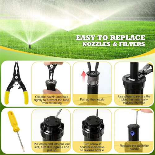 Sprinkler  Tool Set, Sprinkler Removal Tool and Pull  Tools for Rain Bird 1800 5000 Series, Adjustment Screwdriver 2