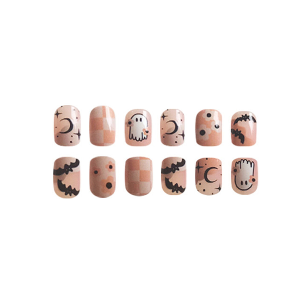 Creation-3C 24Pcs Halloween Press-On Nails Ghost Charms For Women