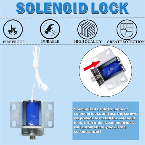Safe Lock Replacement with Solenoid Lock Black Keypad Electronic Lock for Home and Business Safe Box 2