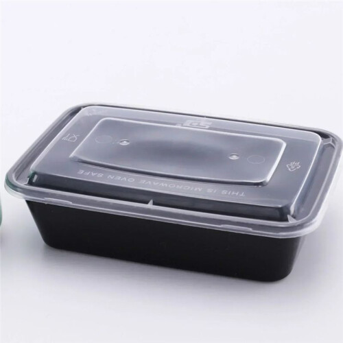 1000ml Thick Disposable Takeaway Lunch Box Tableware Can Be Microwave Heated Rectangular Plastic Bowl Food Packaging Box 2
