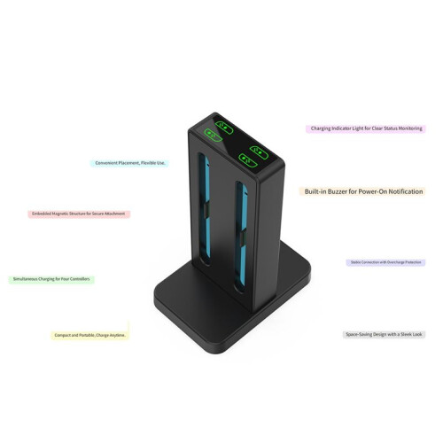 4in1 Charging Dock for  2 Controller Charging Station Base with Indicators   2  Charger 2