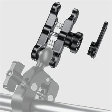 For 25MM Bike Motorcycle Phone Bracket Anti-Theft Double Socket Arm Aluminum Alloy Holder 9CM Mount Clamp Arm