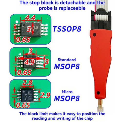 1PCS Chip Burning Probe Chip Burning Test Probe Chip Burner Cable for Car Instrument Program Connection Micro-Type MSOP8
