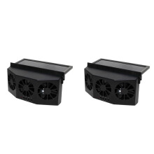 2X Voiture Noir Ventilateur de Ventilation Ă Charge Solaire, Ventilateur de Chauffage pour FenĂŞtre de Voiture, Artefact de Refroidissement,