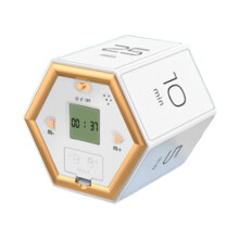 Hexagon Flip Timer with Mute and Alarm Function, Easy-to-Use Kitchen Timer for Time Management and Pomodoro