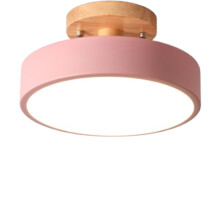 Plafoniera LED moderna con dettagli in legno, apparecchio di illuminazione nordico per interni, ideale per cucina, soggiorno, camera da