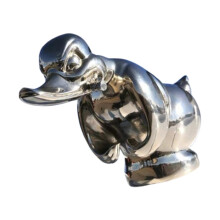 3D Angry Duck Chrome Metal Ornament for Car Bonnet or Desktop, Silver Decorative Accessory for Vehicle Interior