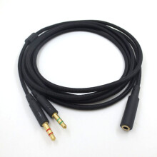 3,5-mm-2-in-1-Audio-Verlängerungskabel für Gaming-Headsets, kompatibel mit Cloud II, Alpha, Flight und Stereo-Splitterkabel