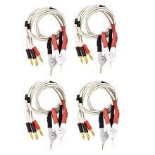 4 Par Isolado Plugue Banana Clips Cabo de Baixa Resistência Clipe Sonda Pontas de Prova Medidor Terminal Kelvin Novo
