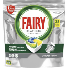 Fairy Platinum All In One Lemon Dishwasher Capsules 28 Count