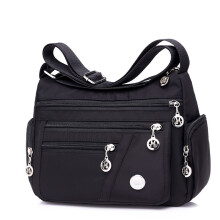 Sac bandoulière imperméable multipoches grande capacité pour femme, sac à bandoulière tendance pour les voyages et le shopping, noir