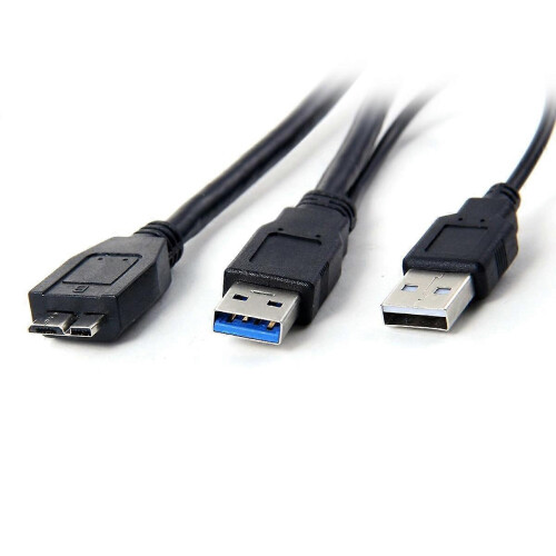 Καλώδιο προσαρμογέα διαχωριστή USB 3.0 A αρσενικό σε Micro B αρσενικό Y για φορητό 1