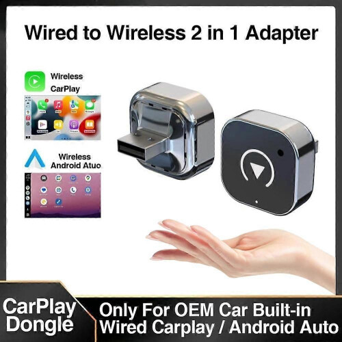 Ασύρματος προσαρμογέας CarPlay και Android Auto για iPhone και Android, ενσύρματος σε ασύρμα 1
