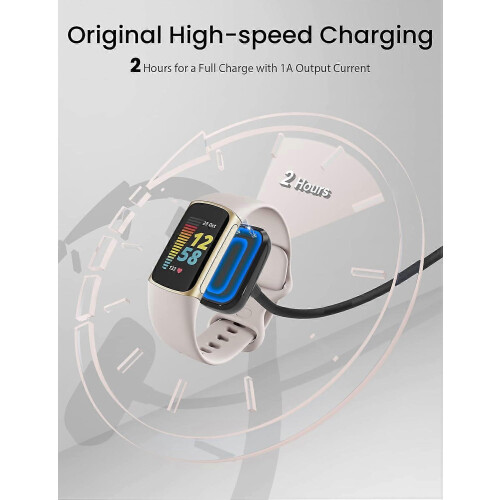 Magnetic USB Charging Cable with Reset Function for Charge 5 and Luxe, 100cm Replacement Charger Cord 2