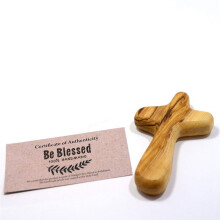 4Inch Hand Held Olive Wood Clinging  Fine Prayer Comfort Holding Wooden  - Hand Held  Size
