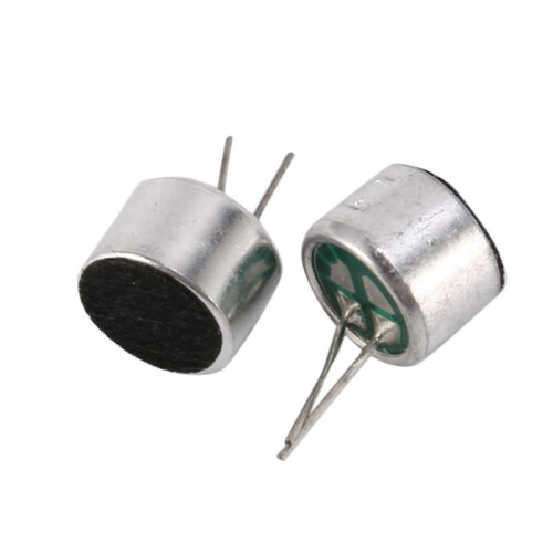 40 Pcs 2 Pin  MIC Capsule Electret Condenser Microphone Silver Tone Black 2